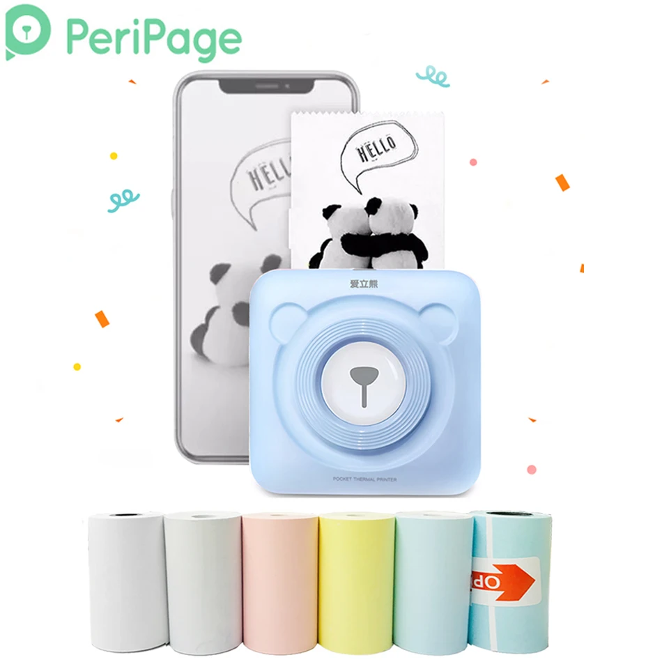 Acheter Imprimante thermique portative de photos d imprimante de Bluetooth de péripage Mini pour le téléphone Mobile d android iOS Machine de poche de 58mm