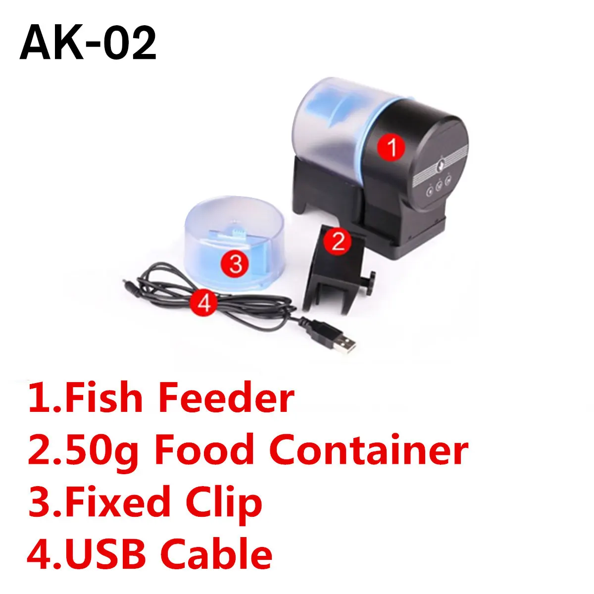 AK-01S/02 03 WI-FI автоматические электрические Пластик рыбы таймер резервуара кормушка для домашних аквариумов бак кормушка Портативный машина для автоматической подкормки рыб инструменты - Цвет: AK 02