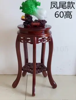 

Solid Wood Flower Stand Living Room Hanging Orchid Frame Beech Wood Antique Green Bonsai Frame Round Fish Tank Simple Indoor Bal