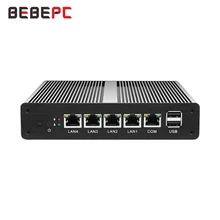 

BEBEPC Fanless Mini PC Firewall Router Intel Celeron N2830 4 LAN Pfsense Ubuntu Windows 10 Industrial Computer PC
