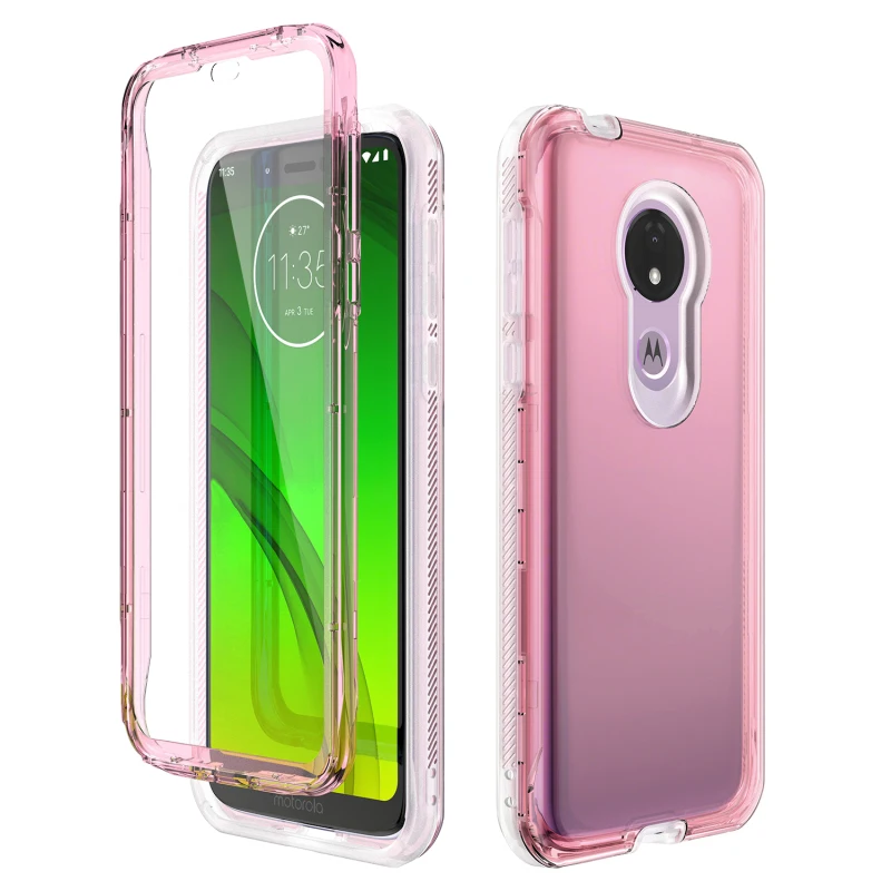 

GrandEver Hard Back Cover for Motorola Moto G7 Power Play Full Case with Screen Protector Shock Absorption Case for Moto G7 Play