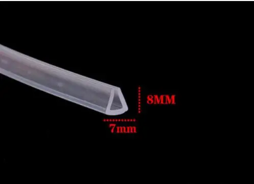 7x8mm 2 метра U канальная Резина стекло уплотнительные полосы дверь душевой кабины и окна стекло края отделка остекление прокладка погоды - Цвет: 7x8mm