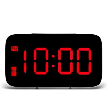 

Led Digital Alarm Snooze Clock Voice Control Time Display Large 5Inch Sn Red Word