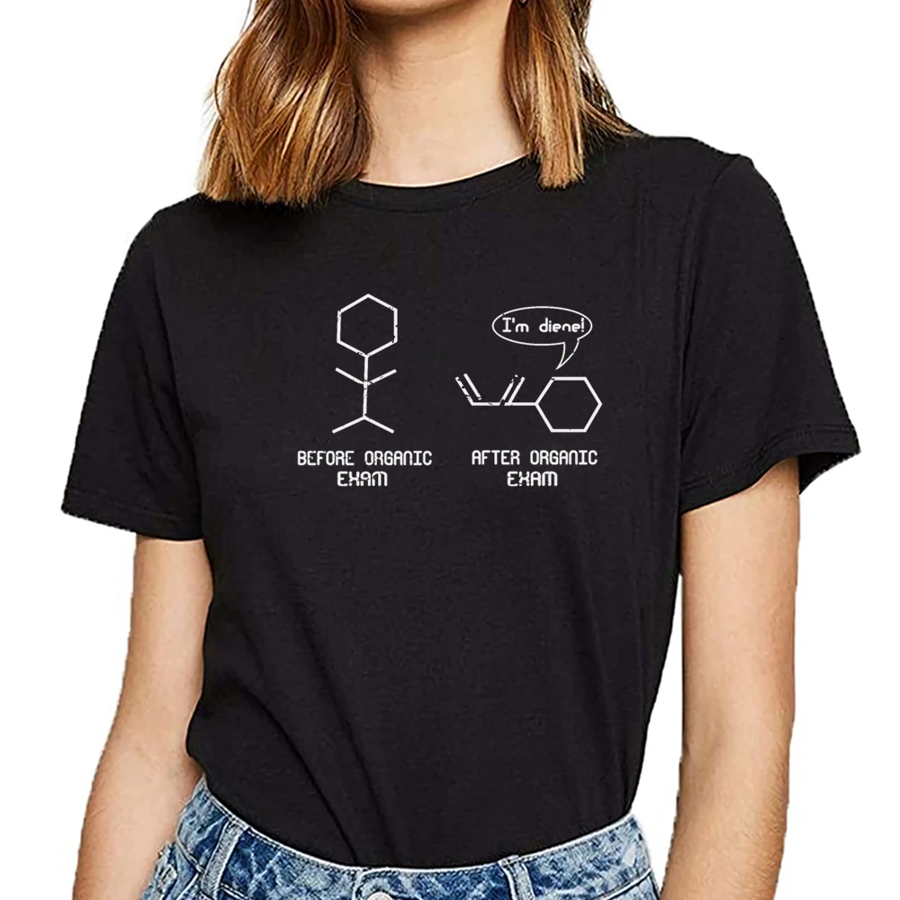 Tops T Shirt Women Organic Exam Funny Chemistry Joke Hip Hop Vintage Cotton  Female Tshirt - T-shirts - AliExpress
