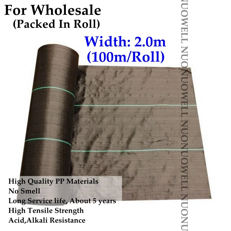 75 г, 100~ 200 м/рулон, черный коврик, сельскохозяйственный коврик для управления прополкой, противотравяной коврик для земли, сельскохозяйственный сад, сорняки, барьер, коврик - Цвет: Width 2.0m(L 100M)