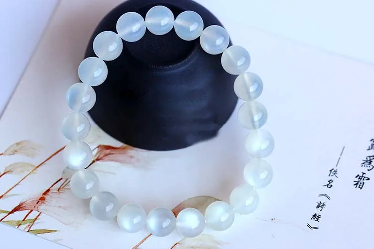 

Top Grade Natural White Moonlight Stone Loose Beads Stretch Bracelet