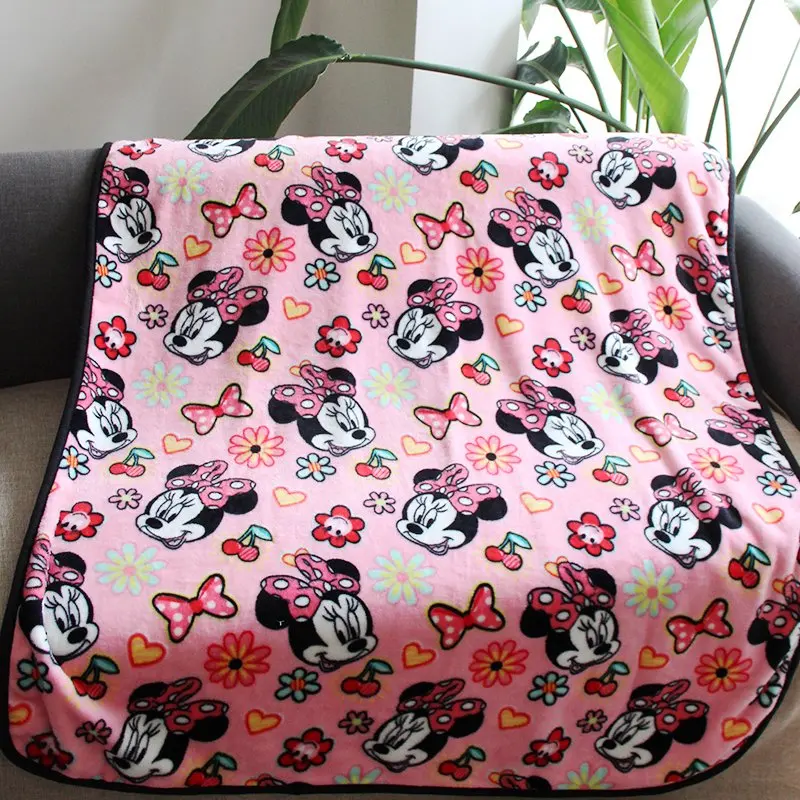 Disney новые милые розовые одеяла с Минни Маус и бантом из кораллового флиса 100x140 см для маленьких девочек, детский подарок на кровать/диван/самолет