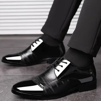 

2020 NEW Mens Dress Shoes Pointed Toe Leather Formal Shoes for Dropshipping