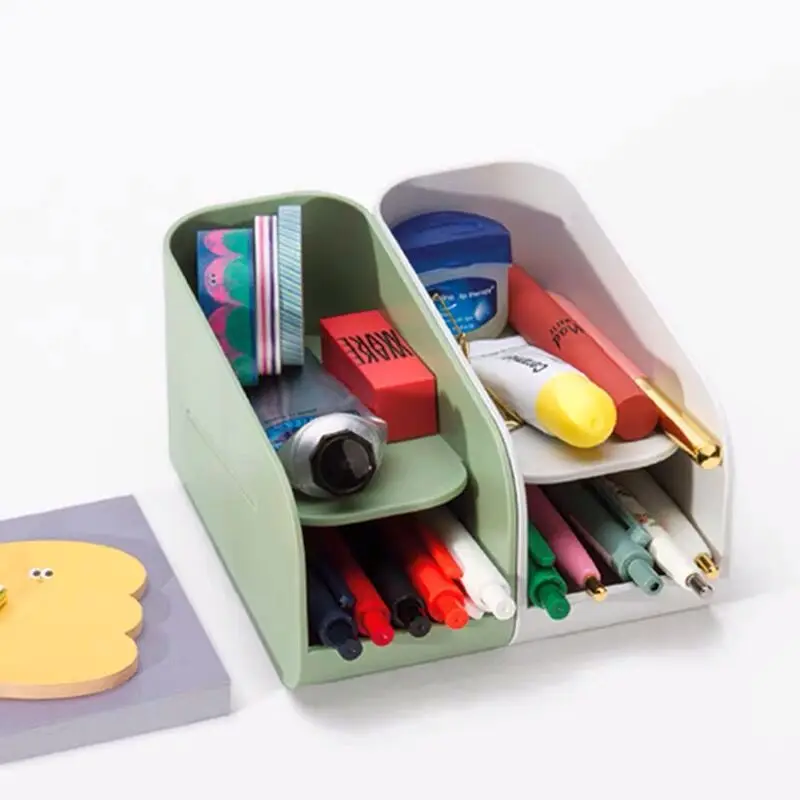 Sharkbang Creative Double Layer Magnetic Pen Holder Desk Organizer Storage Box School Office Accessories Stationery