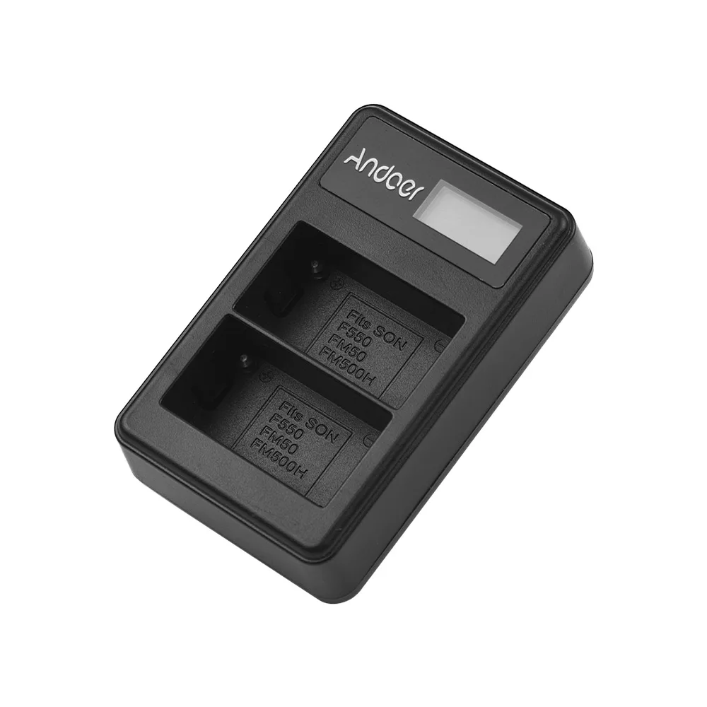 Andoer LCD2-NPF550 USB Dual Батарея Зарядное устройство для sony NP-F550 NP-F570 NP-F530 NP-F330