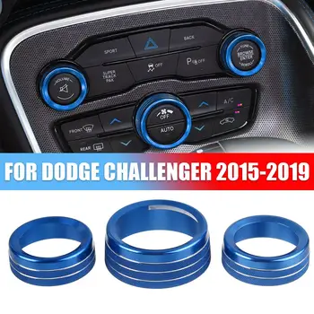 

3 Pcs High Quality Aluminum AC Radio Control Ring Knob Trim Covers For Dodge Challenger 2015-2019 Wholesale Quick Delivery