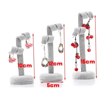 

3Pcs/Set Velvet Hook Earrings Ear Stud Jewelry Holder Display Rack Stand Bracket
