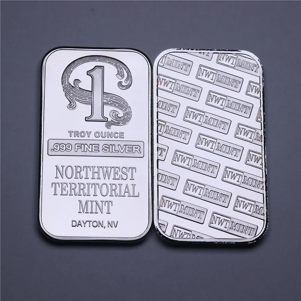 1 TROY OUNCE 999 FINE SILVER BULLION BAR NORTHWEST TEERITORIAL MINT SILVER BAR  (10)