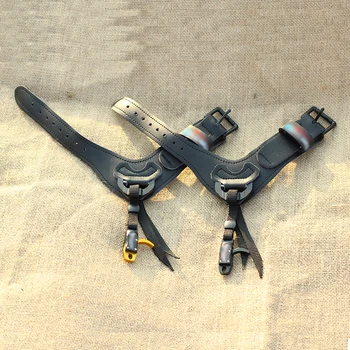 

Cowhide Archery Wristband Bow Release Aid Compound Bow Hunting Shooting Aluminium Alloy Bow Release Grip