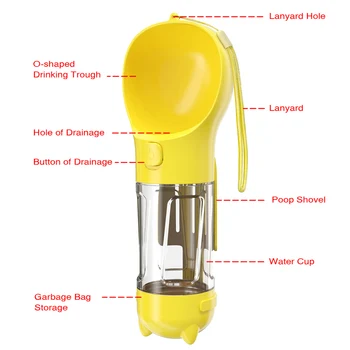 

New Portable Pet Dog Water Bottle Travel Puppy Cat Drinking Bowl Outdoor Pet Water Dispenser Feeder Pet Product 300ml