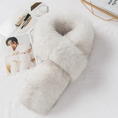blue fox Glaforny корейский стиль женский зимний теплый меховой шарф двухсторонний цельный меховой шарф с лисьим воротником - Цвет: blue fox