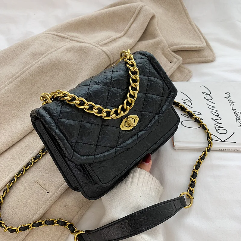 

Western Style WOMEN'S Bag 2020 New Style Fashion Korean-style Versatile Textured Shoulder Bag Fashion Shoulder Square Sling Bag