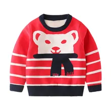 MudKingdom/свитера для маленьких мальчиков; картонный медведь в полоску; плотные теплые зимние вязаные пуловеры