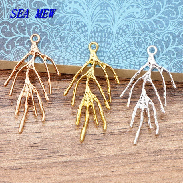 20pcs 23*41mm Metal Alloy Branches Pendant Gold Silver color KC Charm DIY Jewelry Findings | Украшения и аксессуары