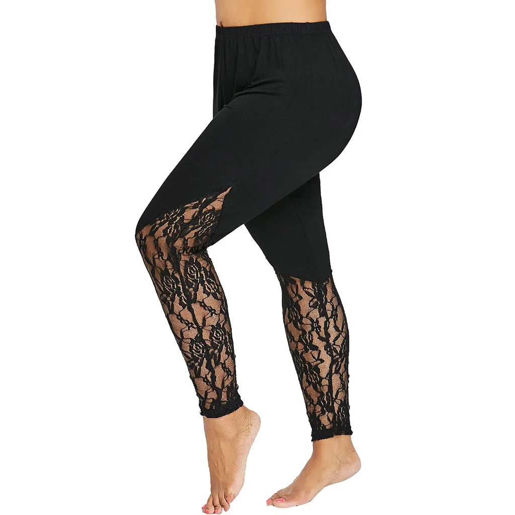 

Fashion Plus Size Women Leggings Lace Skinny Sport Pants Trousers Workout Leggings Women Clothes Gym #L10