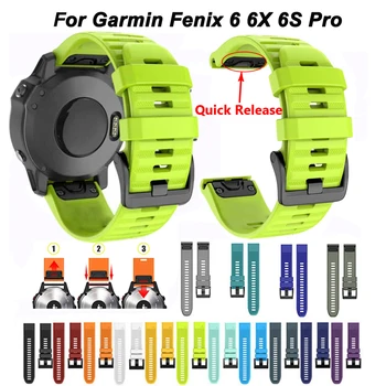 

26 22MM Watchband Strap for Garmin Fenix 5 5X Plus 3 3 HR Fenix 6X 6 6S Pro MK1 Watch Quick Release Silicone Easyfit Wrist Band