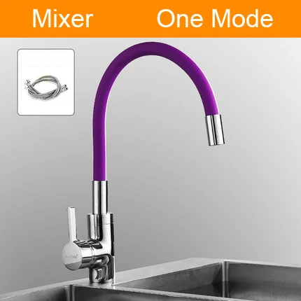 Senlesen Single Cold& Mixer Water Kitchen Faucet Silica Gel Nose Any Direction Rotating Torneira Cozinha Single Handle Tap - Цвет: mixer 1-way