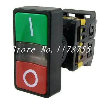 

220V Light Green Red ON OFF START STOP Momentary Push Button Switch 5A 250V AC
