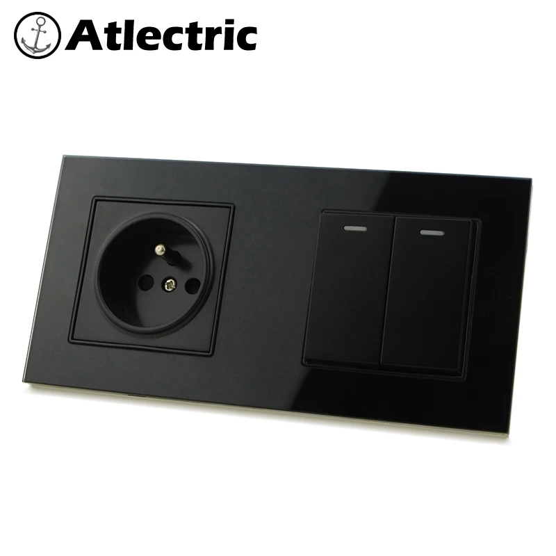 Atlectric FR Стандартный разъем 1 2 3 4 банды лампы кнопка выключателя света двойной