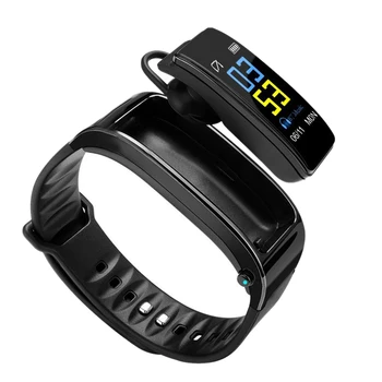 

Men Smart Wristband Smart Bracelet with Color Sn Watch Fitness Bluetooth Earphone Heart Rate Monitoring Watch Band Bluetooth