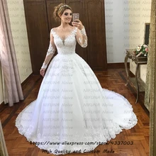 Vestido De Casamento бальное платье с длинными рукавами свадебное платье es Robe Mariage роскошное кружевное свадебное платье в стиле бохо платье невесты