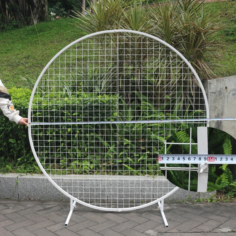 JAROWN Wedding Grid Iron Arch Gold Wedding Backdrop Decor Stand Party Geometry Shaped Wrought White Square Iron Decoration (16)