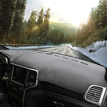 

For Jeep Grand Cherokee 2011-2017 Car Accessories Leather Dashmat Dust-proof Dash Mat Stciker Sun Shade Dashboard Cover