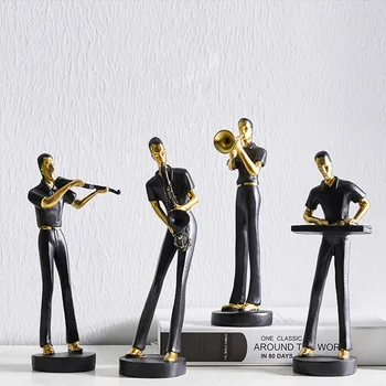 

Creative Resin Musical Figurine Miniature Model Sculpture Modern Art Figurine Ornament Home Decoration Accessories Room Decor