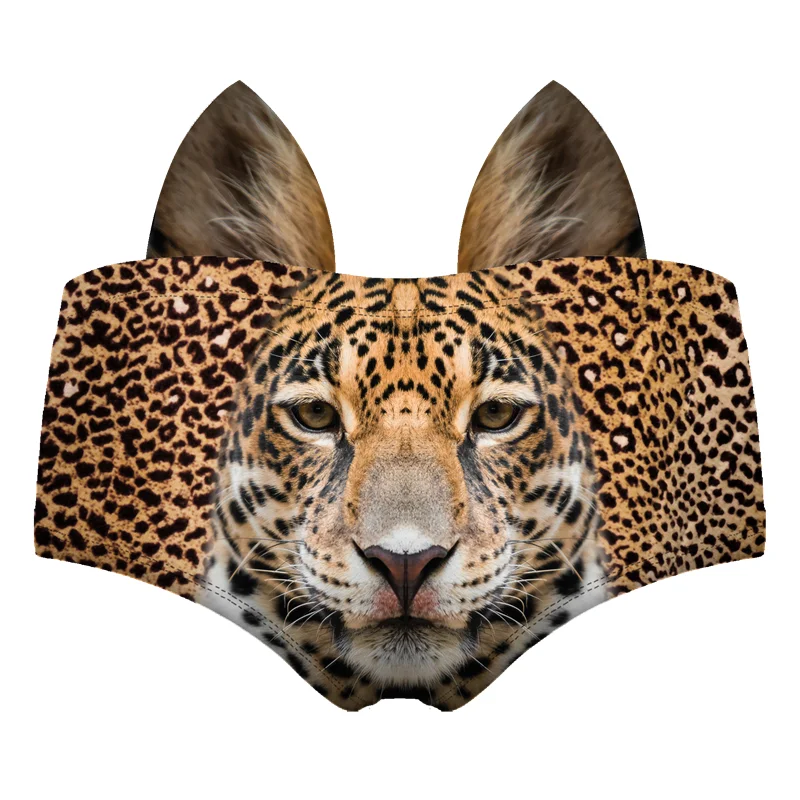 Красный Лидер продаж, нижнее белье с 3D принтом животных, кошек, собак, тигра, лисы, леопарда, женские розовые сексуальные трусики, трусы, нижнее белье - Цвет: Красный