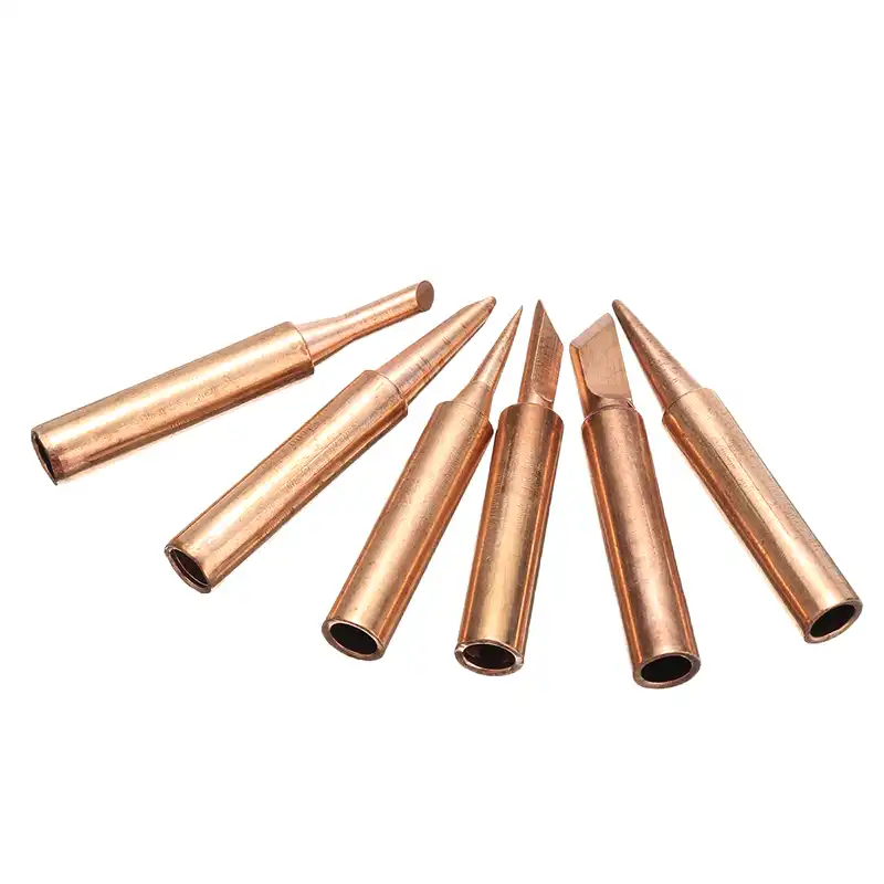 6pcs Copper Iron Tips Soldering Metalworking Welding Tools For Rework Station