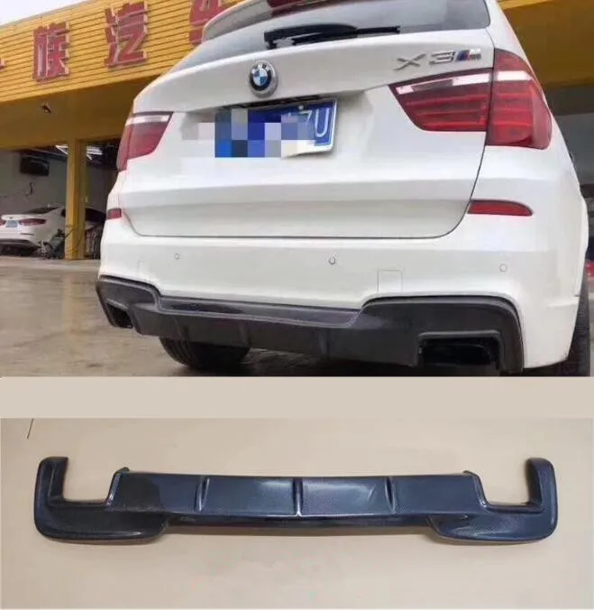 Real Carbon Fiber Car Rear Bumper Lip Spoiler Diffuser Cover For BMW