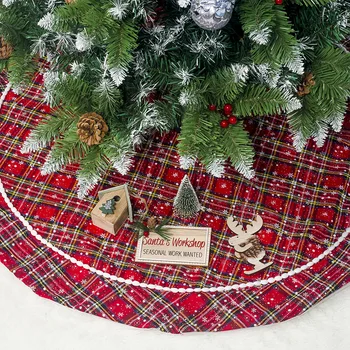 

100cm 120cm Christmas Tree Skirt Aprons Christmas Tree Carpet Christmas Decorations For Home New Year Xmas Decor buffalo plaid