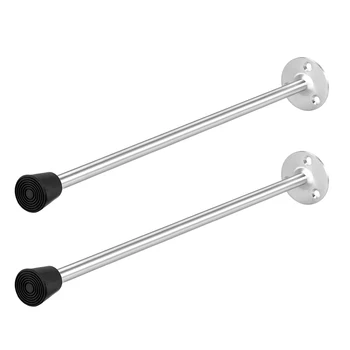 

uxcell Stainless Steel Silver 7 Sizes Door Stopper Stop Bumper Wall Protector Sound Dampening Wall Mount Part 300mm 2pcs