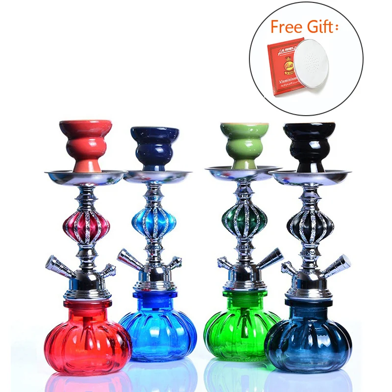 

Portable Travel Hookah Small Shisha Pipe Set Nargile Chicha with Narguile Hose Bowl Tongs Charcoal Tray Shisha Accessories