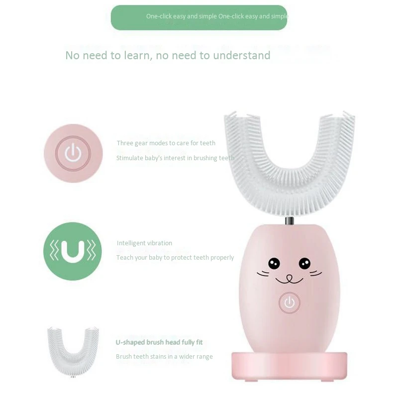 Children's Electric Toothbrush U-Shaped Lazy Sonic Toothbrush Rechargeable ligent Automatic Toothbrush Children's Electric Toothbrush U-Shaped Lazy Sonic Toothbrush Rechargeable ligent Automatic Toothbrush