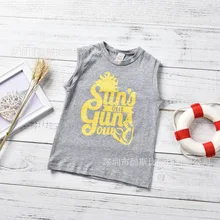 INS Горячая Детская Европа и Америка Горячая распродажи холодный надпись шаблон Футболка