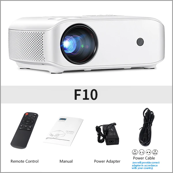 AUN светодиодный проектор F10, 1280x720 Разрешение, 2800 люмен, Мини проектор для домашнего Кино, Поддержка 1080 P, смарт-3D держатель для видеопроектора, C80 обновления - Цвет: F10