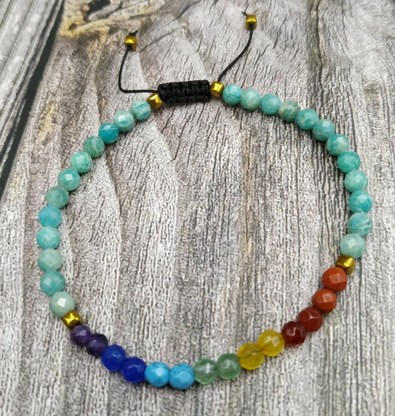 amazonite Y4070 камень браслет из маленьких бусин регулируемый - Окраска металла: amazonite