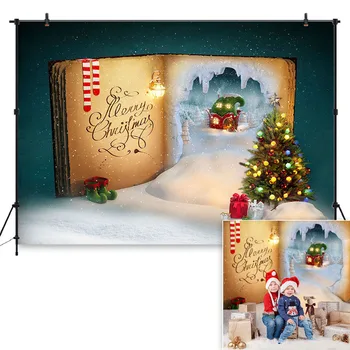 

Photography Backdrop Christmas Books Elven House Socks Shoes Snow Background Photo Studio New Design Photobooth Fotografica
