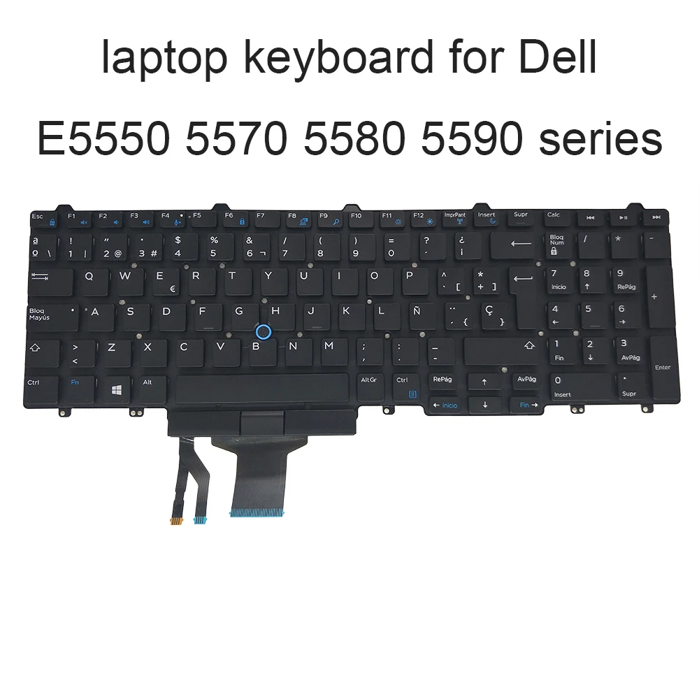 Teclado Retroiluminado Espanhol Teclados para Dell Latitude 15 E5550 E5570 E5580 E5590 la Teclado Latino Tracking Point 0y92dw Y92dw Novo