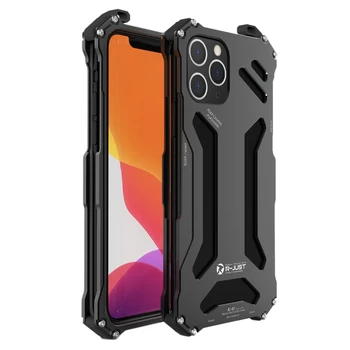

R-JUST Luxury Case for iPhone 11 Pro Aluminum Metal Heavy Duty Armor Cover Shockproof Drop Proof Bumper Frame