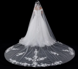 5Meter One Layer Lace Edge White Ivory Wedding Veil Long Bridal Veil Wedding Accessories 2020 in Stock