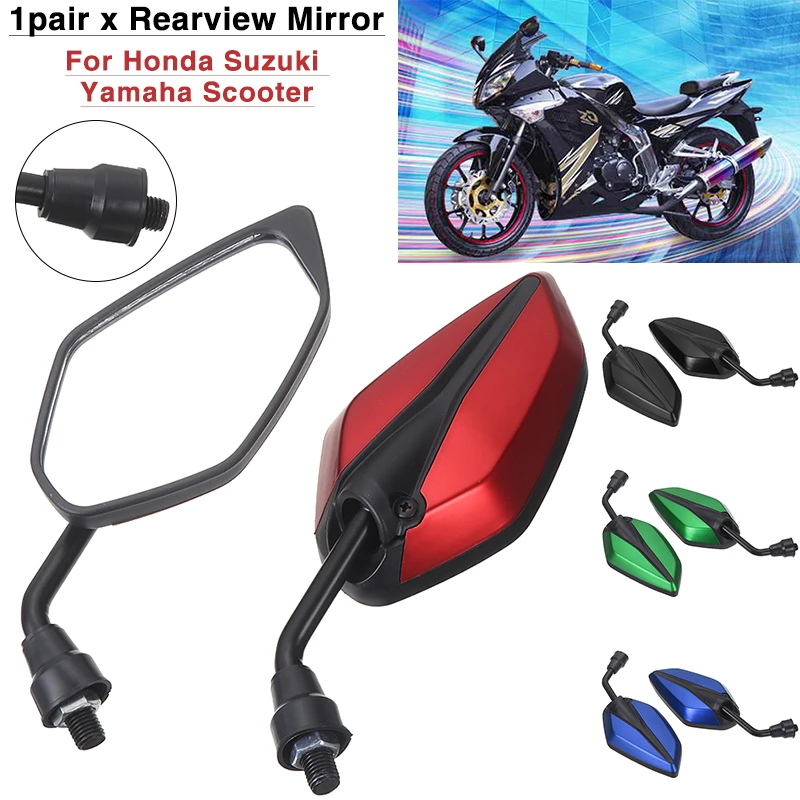 Espejos retrovisores laterales universales para motocicleta, manillar de 22MM, color negro, azul, verde y rojo, para Honda y 1 laterales y accesorios| - AliExpress