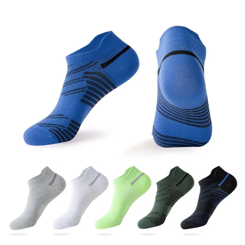 

5 Pairs Autumn Athletic Sport Ankle No Show Socks Men Cotton Bright Color Mesh Breathable Invisible Outdoor Travel Socks