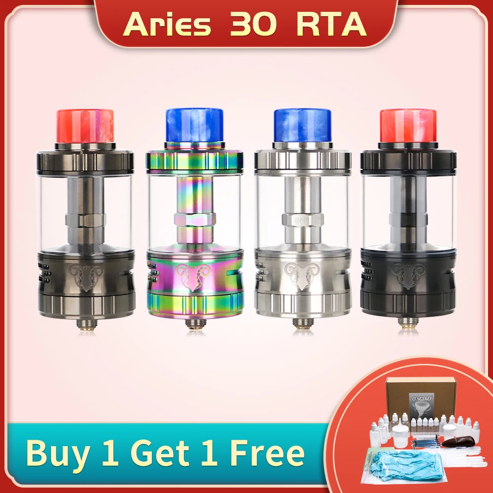 

Newest Vape G-taste Aries 30 RTA 10ml/6ml Unique screw AFC system 510 thread Vape Atomzier vs steam crave Aromamizer plus